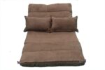 WOODZ Floor Folding Adjustable Sofa Cum Bed  Double Dark Brown - Image 2
