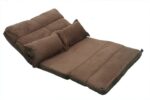 WOODZ Floor Folding Adjustable Sofa Cum Bed  Double Dark Brown - Image 3