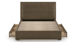 WOODZ MDF King Size Bed Set- Upholstered - Premium Fabric - Image 7