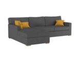 WOODZ L Shaped Sofa Axis Right Chaise In Grey Colour With Cushions - Image 2