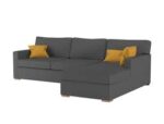 WOODZ L Shaped Sofa Axis Right Chaise In Grey Colour With Cushions - Image 3