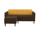 WOODZ L Shape Sofa Echo Corner Left Chase In Brown And Gold Colour