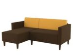 WOODZ L Shape Sofa Echo Corner Left Chase In Brown And Gold Colour - Image 2