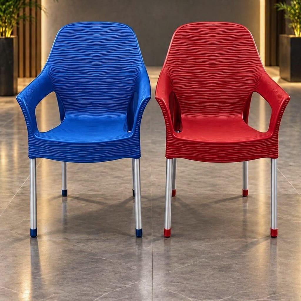 d5f40538-9989-486e-aeb4-887b193809ca WOODZ Plastic Chair || Outdoor Chair || Garden Chair Metal Legs - Image 1