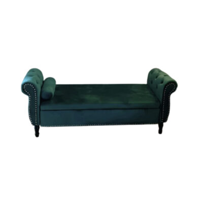 WOODZ 2 Seater Velvet Jute Silk Leather Folding Storage