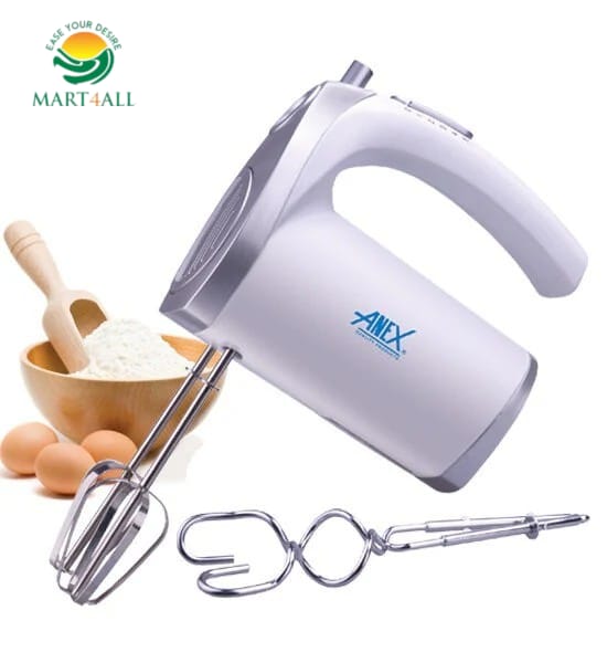 95c729cc-ea0e-48c0-ba53-a19074d115bc ANEX HAND Mixer/Grinder/Blender AG-390 White & Silver - Image 1