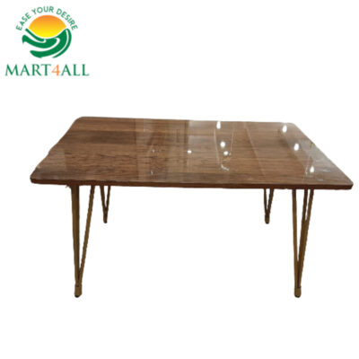 WOODZ  - Center Table -  UV Sheet -  Iron Base -  Golden  - (2*3)
