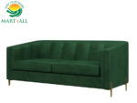 WOODZ Sofa Set 6 Seater - Velvet - (3+2+1) - Lush Green Color - PER SEAT - Image 3