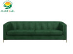 WOODZ Sofa Set 6 Seater - Velvet - (3+2+1) - Lush Green Color - PER SEAT - Image 4