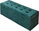 Modern Home Storage Ottoman Bench - Velvet Upholstered - Image 3