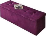 Modern Home Storage Ottoman Bench - Velvet Upholstered - Image 4