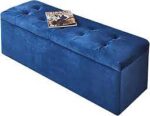 Modern Home Storage Ottoman Bench - Velvet Upholstered - Image 5
