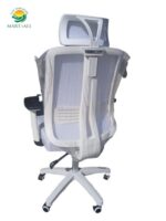 Computer Chair – High Back– Office Chair – Study Chair – White Hydrolic & Nylon – Imported - Image 3