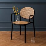 Cane Charm Chair  - Molded Plastic - Cane Style - Woven Design