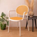 Cane Charm Chair  - Molded Plastic - Cane Style - Woven Design - Image 3
